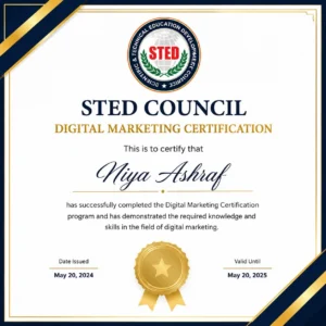 freelance social media marketing analyst in kuwait professional certification from sted council showcasing my skills and achievements